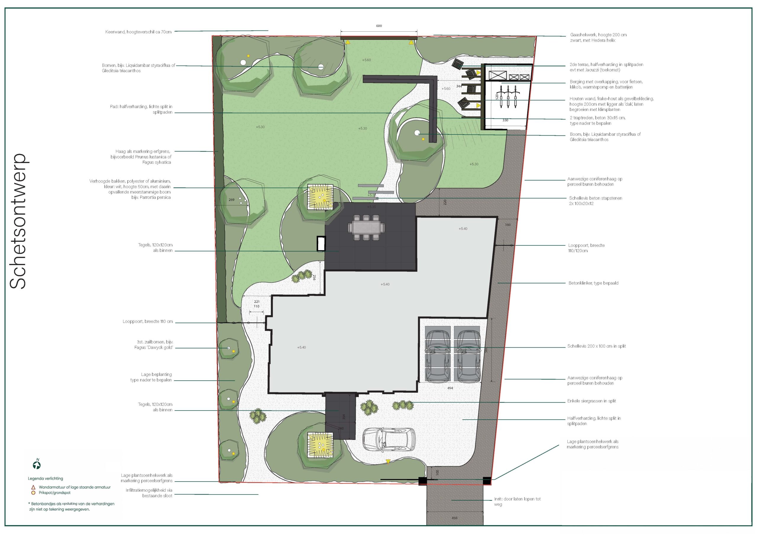 Schetsontwerp nieuwbouwtuin Geffen