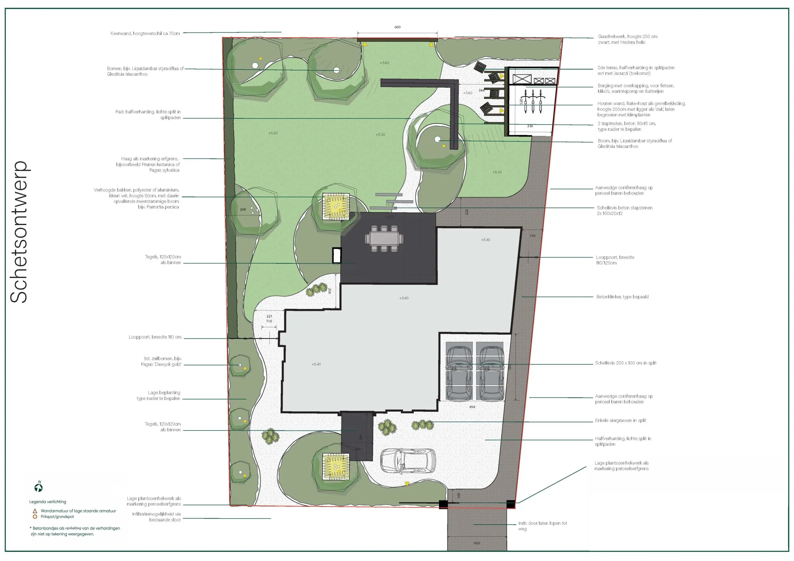 Schetsontwerp nieuwbouwtuin Geffen